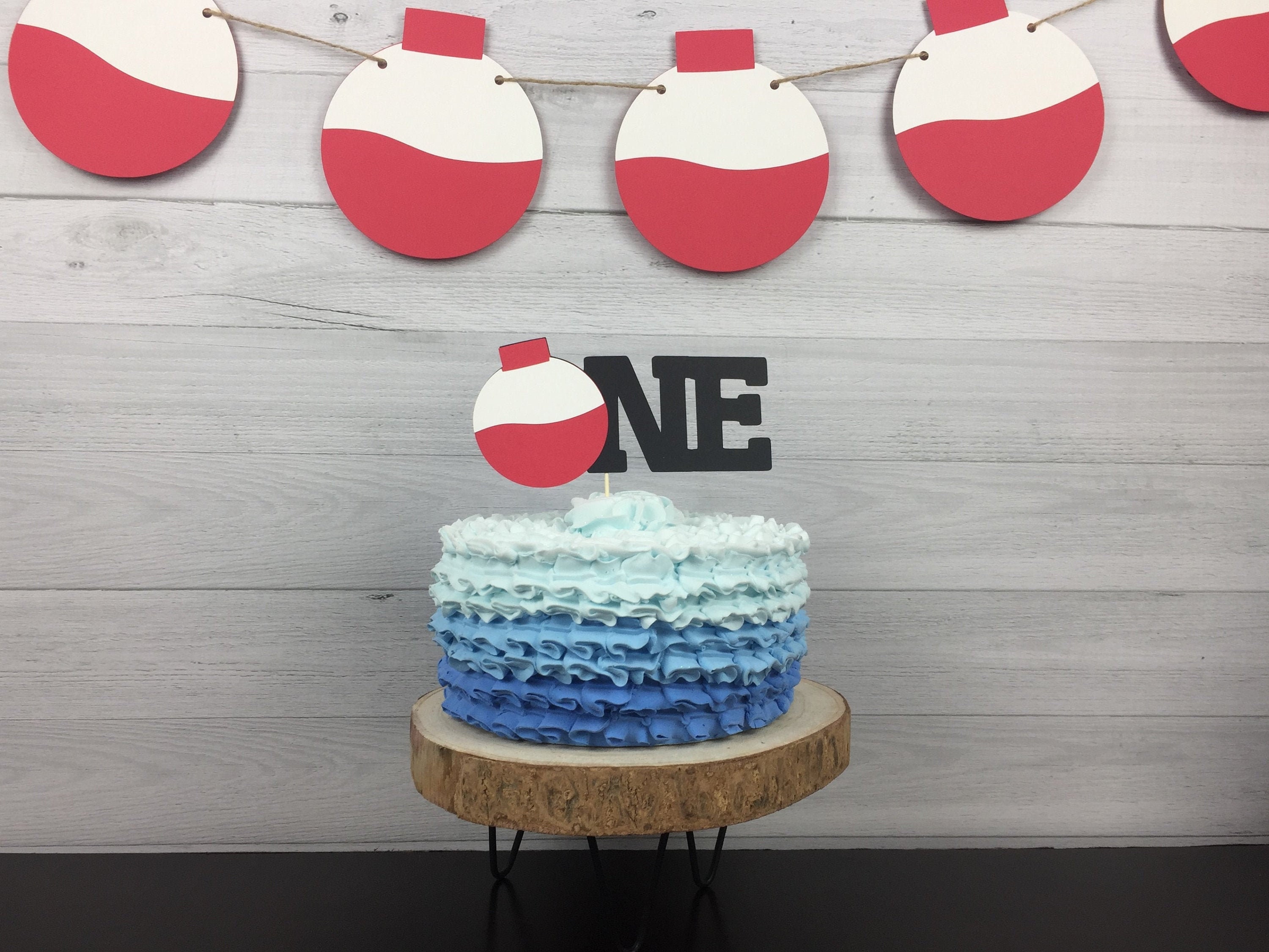 ONE Fishing Cake Topper Pesca Cake Topper Pesca Bobber | Etsy