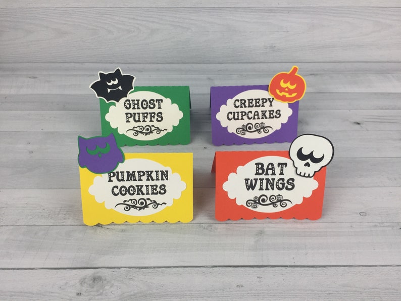 HALLOWEEN Food Tent Labels Buffet Labels Halloween Tent Cards Halloween Birthday Halloween Party Food Signs Food Labels 12 qty image 2