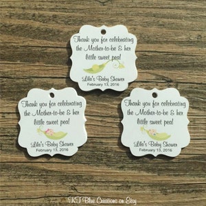 Sweet Pea Baby Shower Favor Tags - Pea In A Pod Tags - Sweet Pea Tags - Gender Reveal Baby Shower - Pea Pod Baby Shower - Thank You Tags