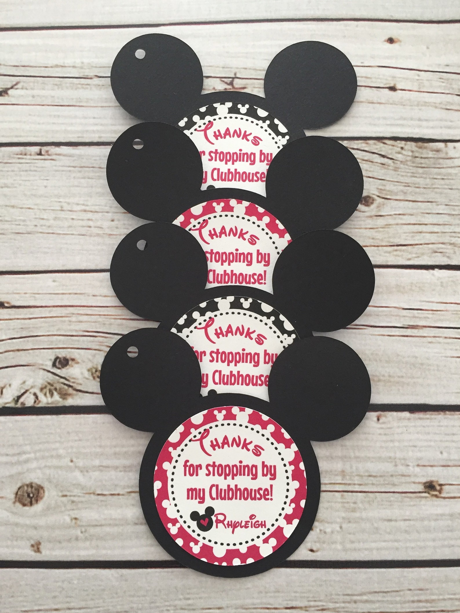 Mickey Clubhouse Favor Tags Classic Mickey Birthday Mickey - Etsy