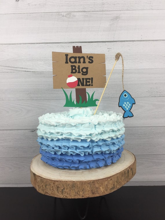 The BIG ONE Cake Topper Personalized Cake Topper Fishing 1st Birthday the  Big One Fish Cake Topper Fishing Birthday Decorations -  Canada