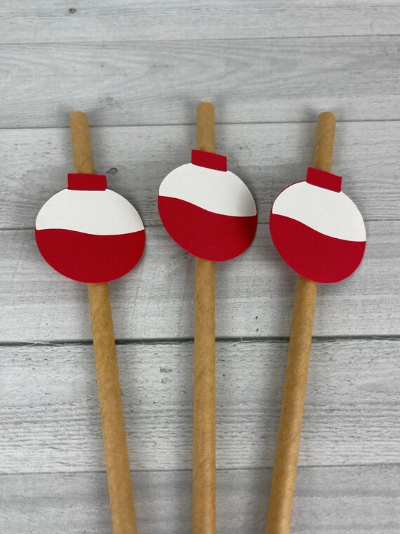 FISHING Party Straws - Fishing Bobber Paper Straws - Fish Birthday ...
