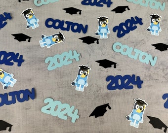 Blue Dog Graduation Confetti - Personalized Confetti - 2026 Grad Confetti - Blue Dog Confetti- 2026 Graduation Decor - Die Cuts - 100pcs