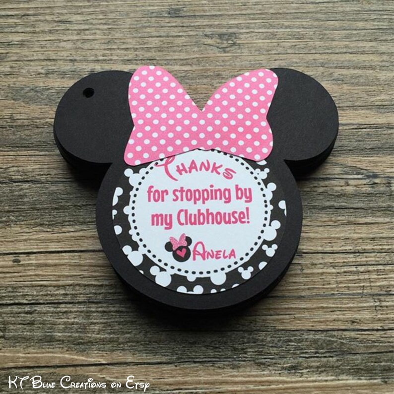 Minnie Favor Tags Minnie Mouse Gift Tags Minnie Birthday | Etsy