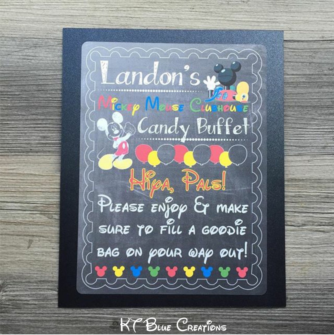 MICKEY MOUSE Clubhouse Candy Buffet Sign - Dessert Table Sign - Mickey ...