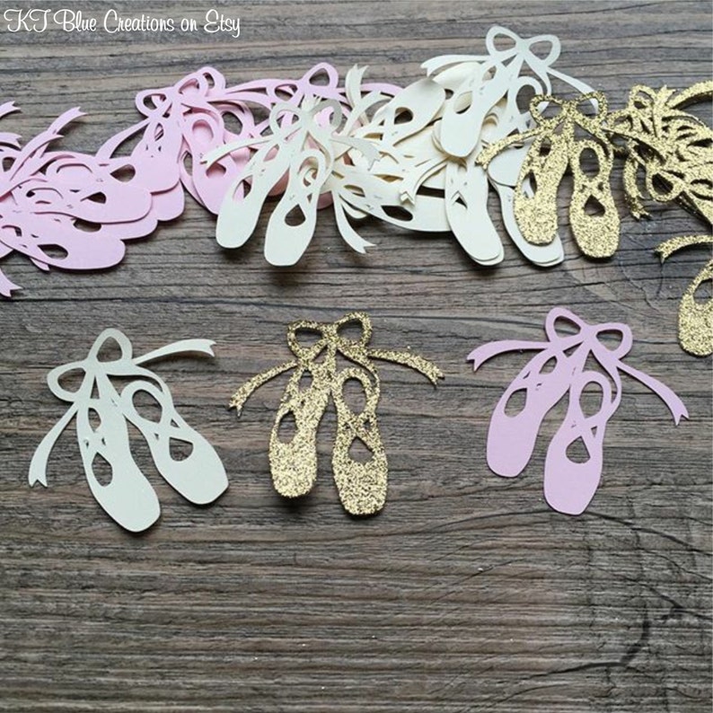Ballet Slipper Confetti Light Pink/Ivory/Gold 2 inches Etsy
