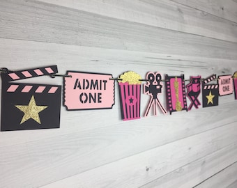 Movie Star Garland - Movie Birthday - Movie Night Garland - Movie Night Banner - Hollywood Birthday - Movie Awards - Movie Birthday Decor