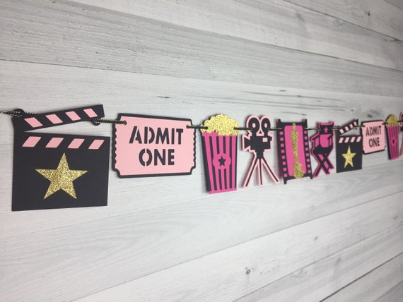 Movie Star Garland - Movie Birthday - Movie Night Garland - Movie Night Banner - Hollywood Birthday - Movie Awards - Movie Birthday Decor Il_570xn