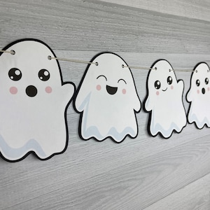 Ghost Garland - Spooky One Ghost Garland - Cute Ghost Banner - Spooky One - Two Spooky Birthday - Boy Ghost Decor - Halloween Birthday Decor