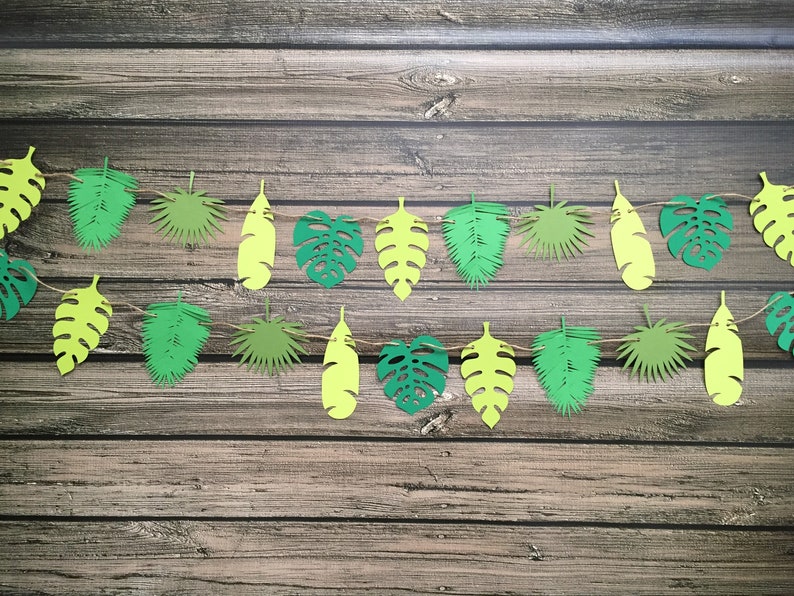 Jungle Leaf Garland Leaf Banner Safari Party Decor Wild | Etsy