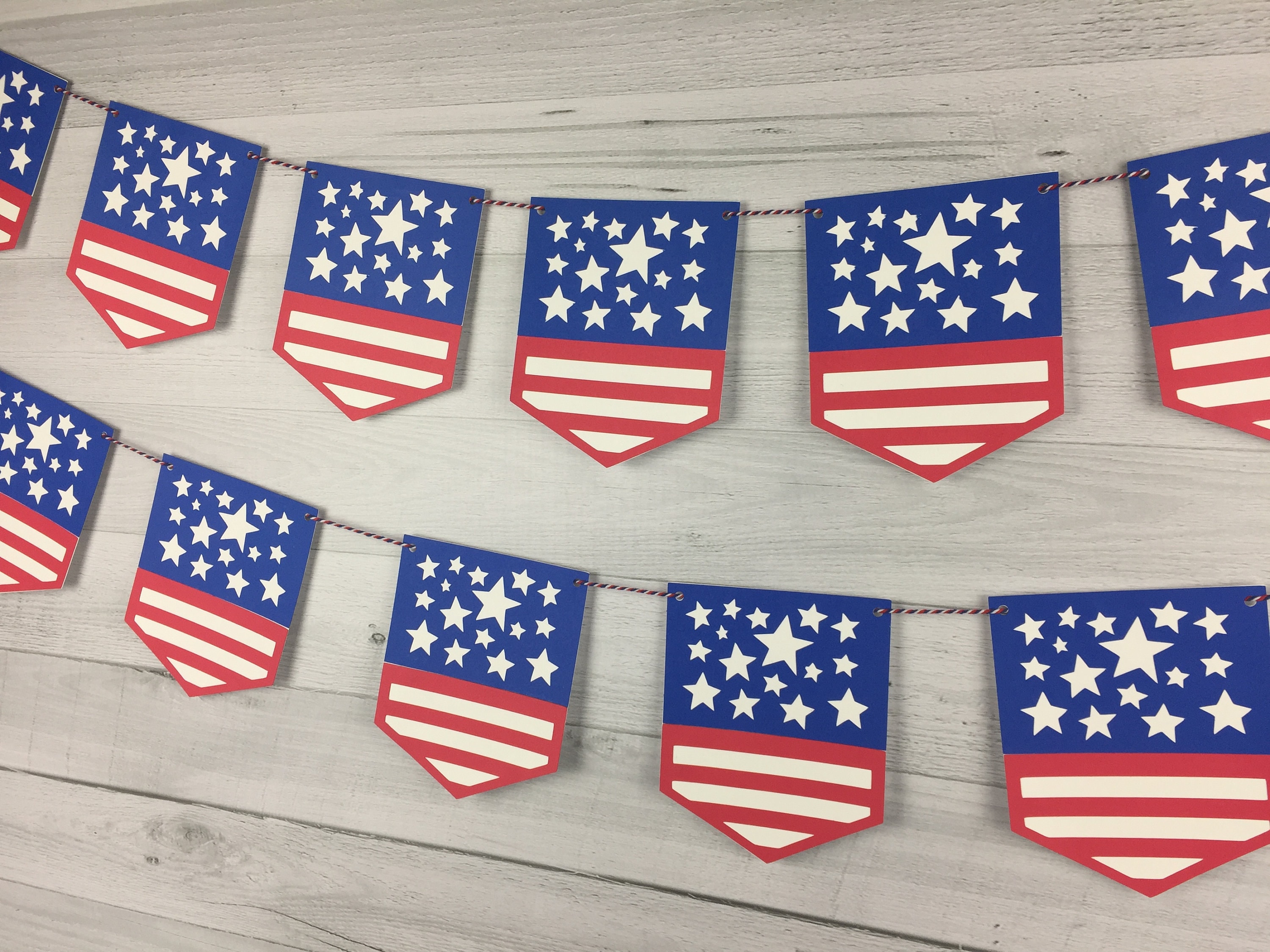 American Flag Garland 4th of July Garland 4th of July | Etsy