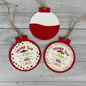 FISHING Birthday Favor Tags - Fishing Bobber Tags - Fishing Favor Tags - The Big One Birthday - Vintage Fish Birthday - Fishing Party Favors