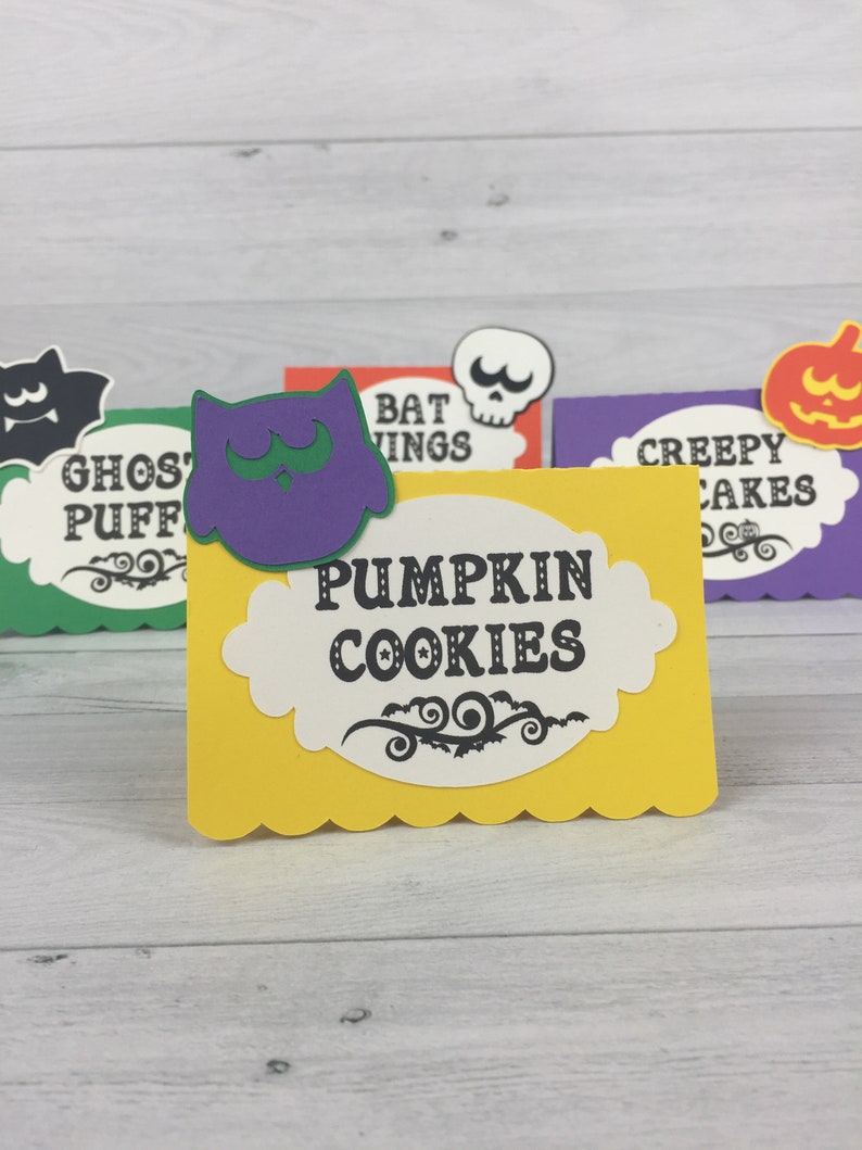 HALLOWEEN Food Tent Labels Buffet Labels Halloween Tent Cards Halloween Birthday Halloween Party Food Signs Food Labels 12 qty image 6