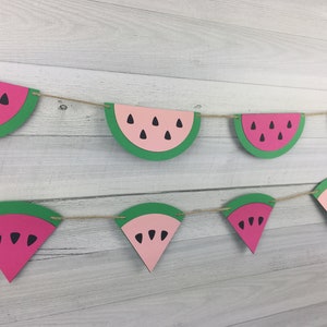 WATERMELON Garland - One In A Melon Birthday - Watermelon Banner - Watermelon Slice Garland - Baby Shower - Watermelon Wedges-Choose Colors