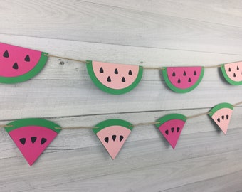 WATERMELON Garland - One In A Melon Birthday - Watermelon Banner - Watermelon Slice Garland - Baby Shower - Watermelon Wedges-Choose Colors