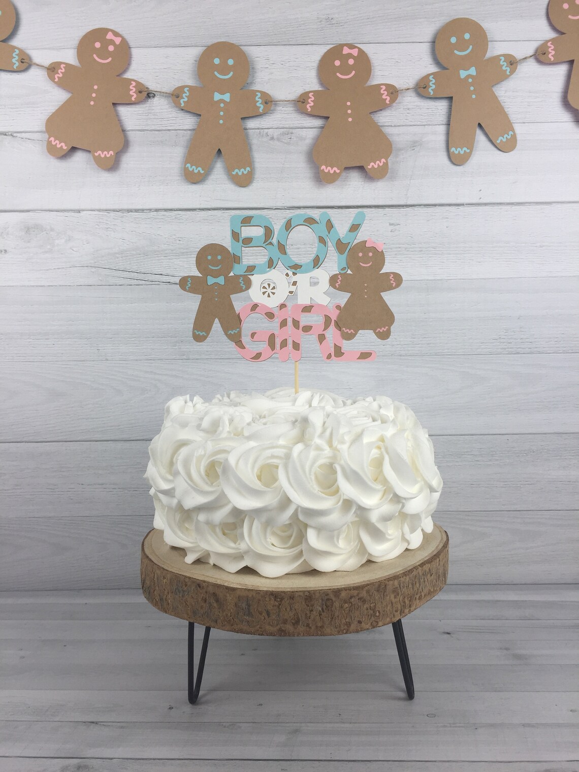 GINGERBREAD Gender Reveal Cake Topper - Boy or Girl Cake Topper ...
