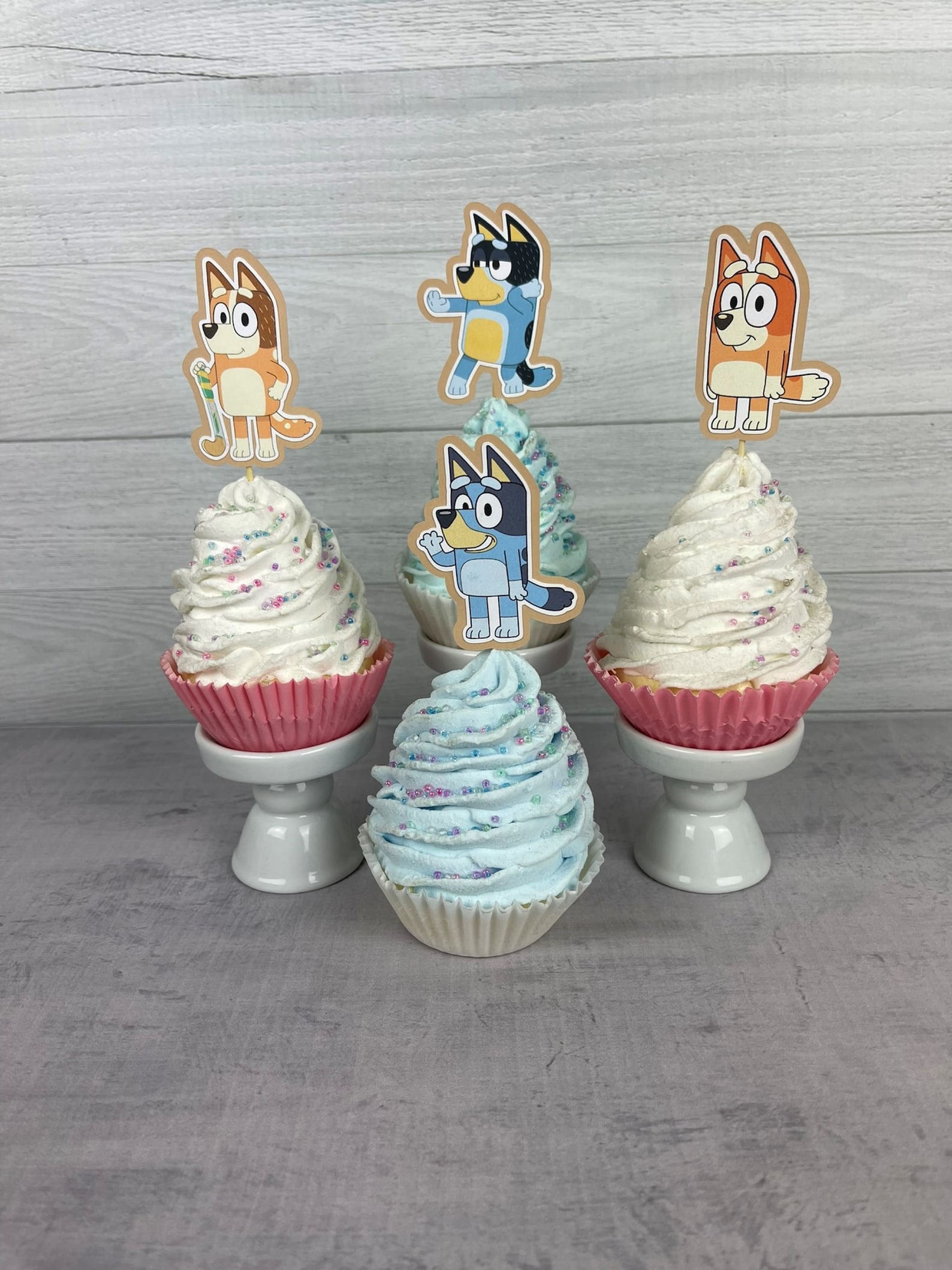 Blue Dog Cupcake Toppers
