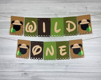 Wild One Safari Mickey Banner - Safari Birthday - Two Wild Birthday - Mickey Safari Jungle - Safari 1st Birthday - Safari Mickey or Minnie