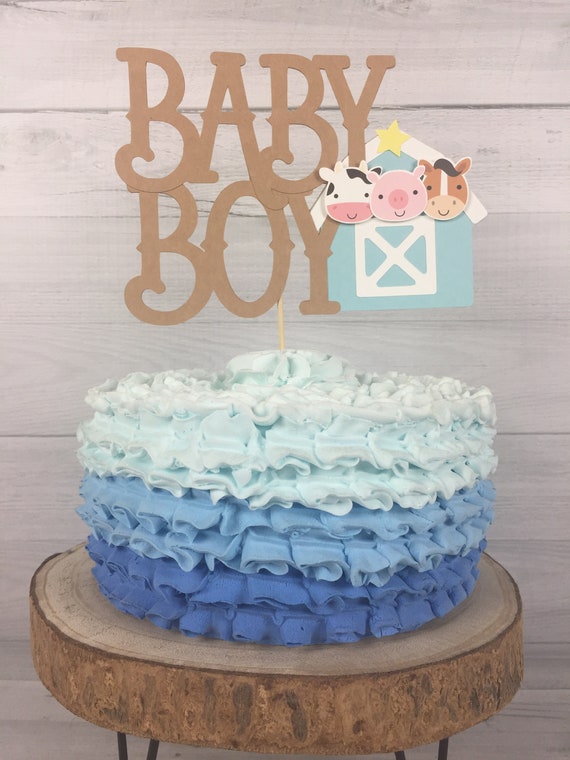 Baby Boy Farm Cake Topper Farm Baby Shower It's a Boy Baby Shower