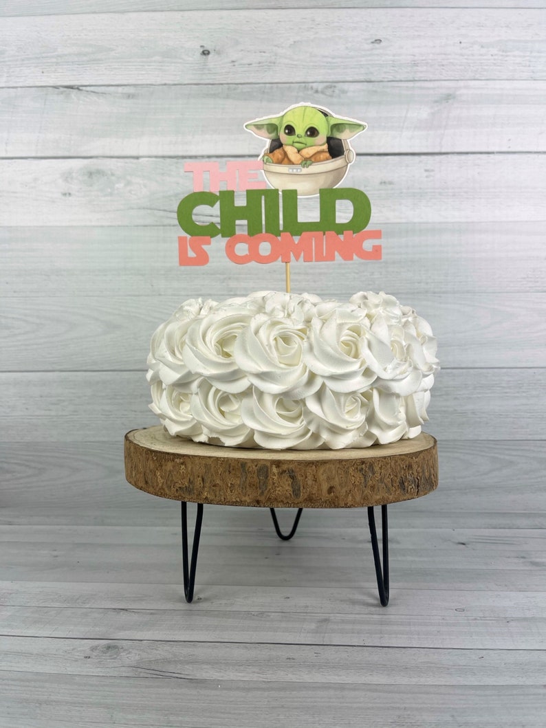 The Child Is Coming Girl Cake Topper Baby Alien Child Baby Shower The Child Cake Topper Baby Shower Cake Topper The Child Baby Shower image 5