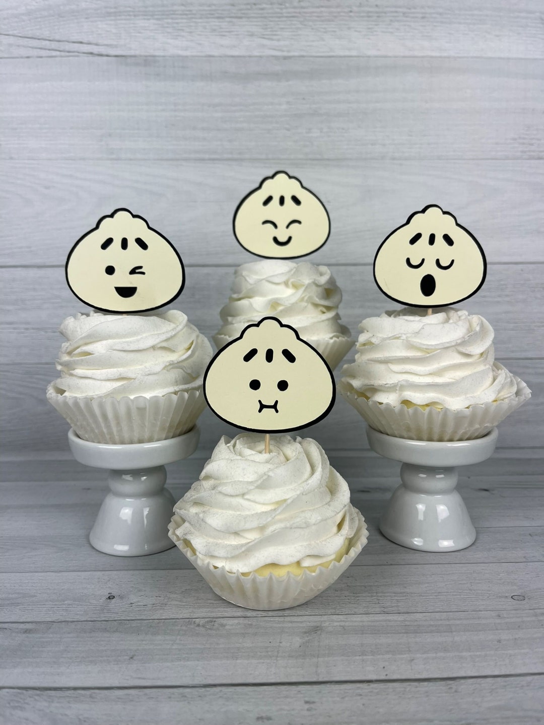Dumpling Cupcake Toppers Dumpling Birthday Dumpling Baby Shower Kawaii