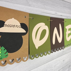 Safari Mickey Birthday Banner - Jungle Mickey Mouse - Safari Mickey Party - Safari Minnie Mouse Banner - Mickey Safari Highchair Banner