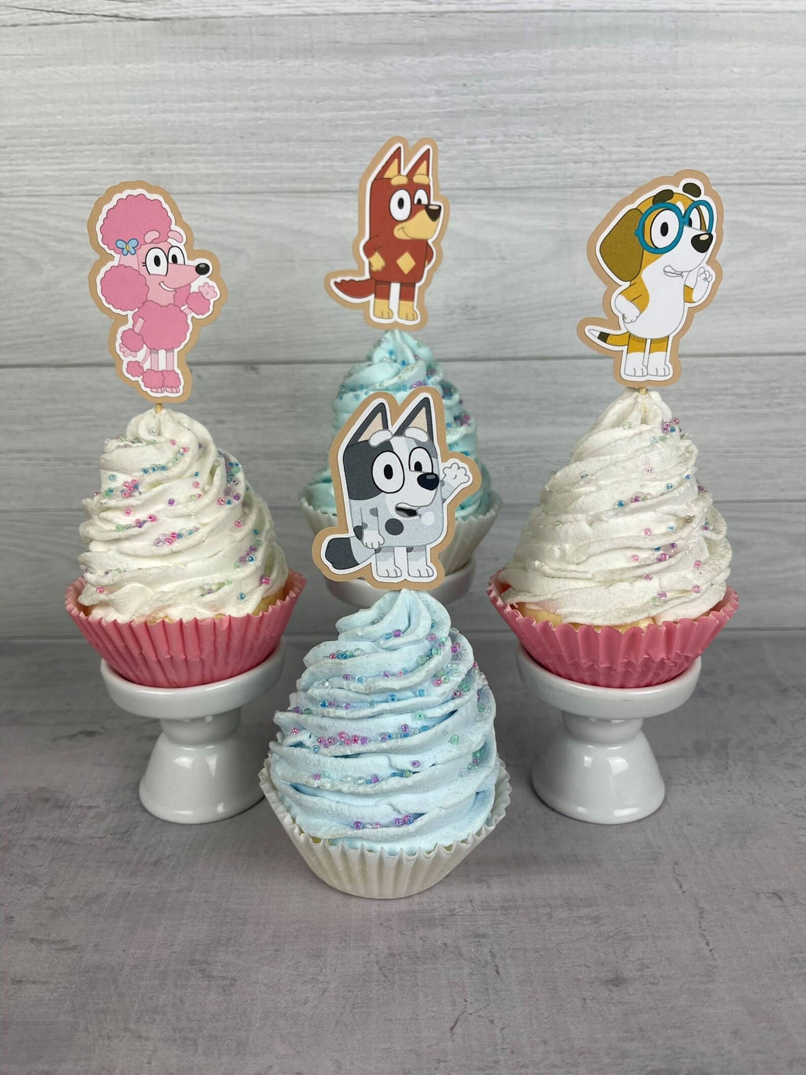 Blue Dog Cupcake Toppers