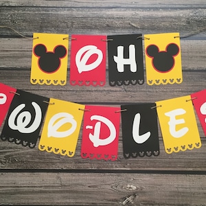 Oh TWO-dles Mickey Banner - Twodles Mickey Birthday - Oh Twoodles Party - Mickey Birthday Banner - Mickey 2nd Birthday -Classic Mickey Decor