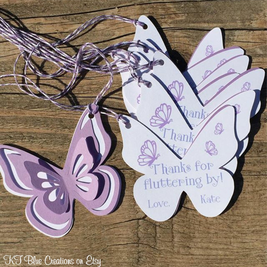 Butterfly Favor Tags Butterfly Birthday Butterfly Party Favors Garden Party  Tags Gift Tags, Favor Tags, Thank You Tags Set of 8 