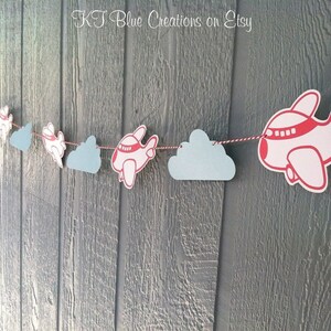 Airplane Garland - Airplane Banner - Aviation Garland - Aviation Party - Airplane Photo Prop - Airplane Birthday - Airplane & Clouds decor