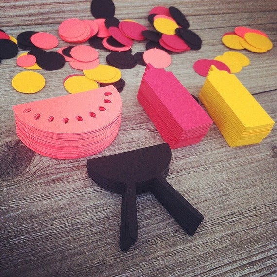 275+ BBQ Theme & Circle Die Cuts, 1.75" - Birthday, Shower, Backyard Barbeque - confetti, scrapbooking, party decor, DIY craft projects Il_570xn