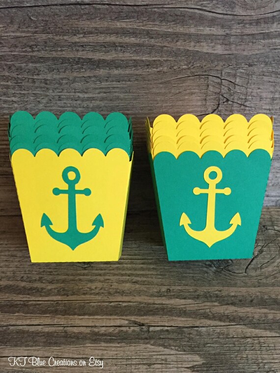 ANCHOR candy cups - treat boxes - 2.25" W x 3" H - Treat boxes, sailing birthday, small favor boxes, gift boxes - set of 12 Il_570xn