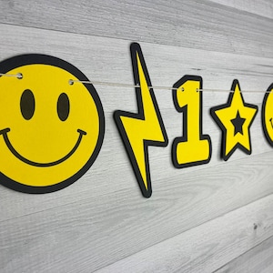 Smiley Face Garland - One Happy Dude Birthday - Happy Face Banner - Cool Dude - Happy Emoji Garland - Happy One Party - Two Happy - 6 feet