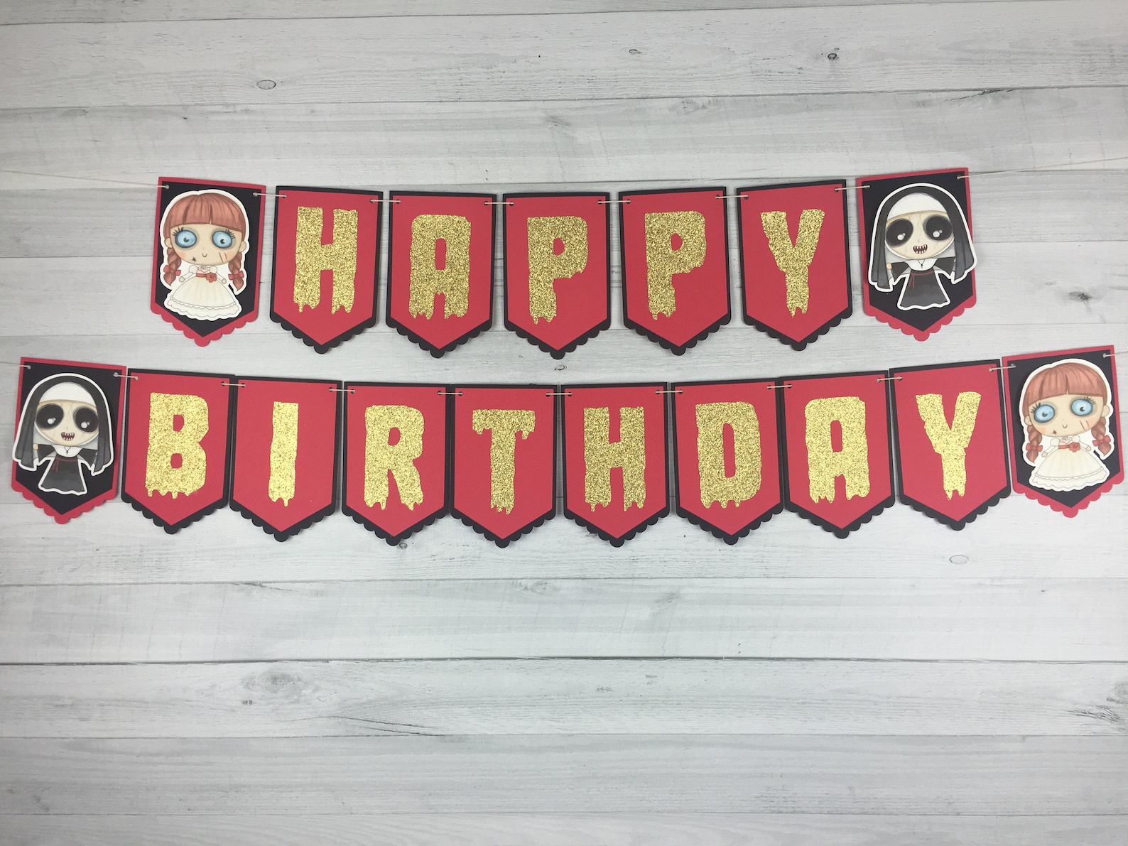 Horror Movie Birthday Banner Cute Horror Banner Choose - Etsy