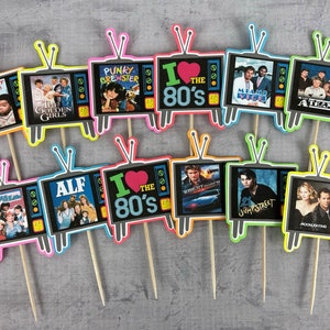 80&#39;s TV Shows Cupcake Toppers - 1980&#39;s Party - Retro 80&#39;s Party - Iconic TV Shows from the 80&#39;s - 80&#39;s Theme Birthday - 80&#39;s Theme Toppers