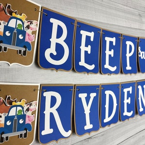 Blue Truck Birthday Banner - Blue Truck Banner - Farm Birthday - Truck & Animals Party - 2nd Birthday Banner - Truck Birthday Decor