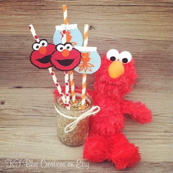 Red Monster & Goldfish Party Straws, set of 12 - great for Birthday's, Baby Showers- Eco-friendly. Il_570xn