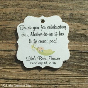 Sweet Pea Baby Shower Favor Tags Pea In A Pod Tags Sweet Pea Tags Gender Reveal Baby Shower Pea Pod Baby Shower Thank You Tags image 3