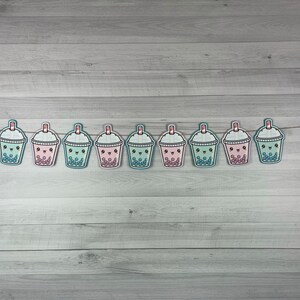 Bubble Tea Garland Kawaii Bubble Tea Boba Tea Garland Bubble Tea Birthday Boba Tea Baby Shower Cute Bubble Tea Decor Choose Colors image 7