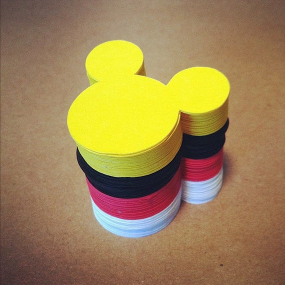 Mickey Head Die Cuts - 1.5 Inches - Mickey Die Cut - Mickey Mouse Party - DIY Decorations - Mickey Birthday Confetti - Mickey Head Confetti Il_570xn