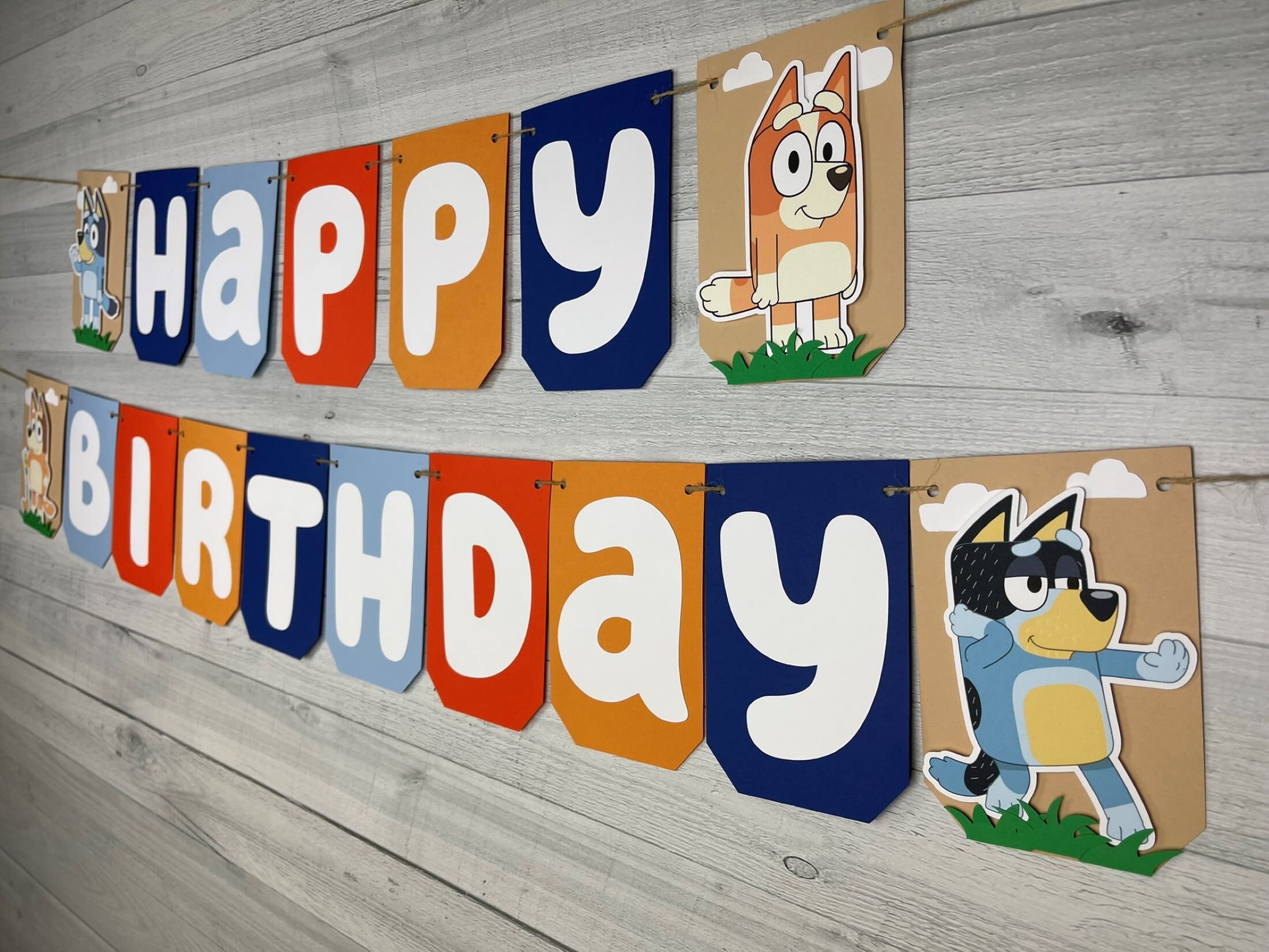 Blue Dog Birthday Banner
