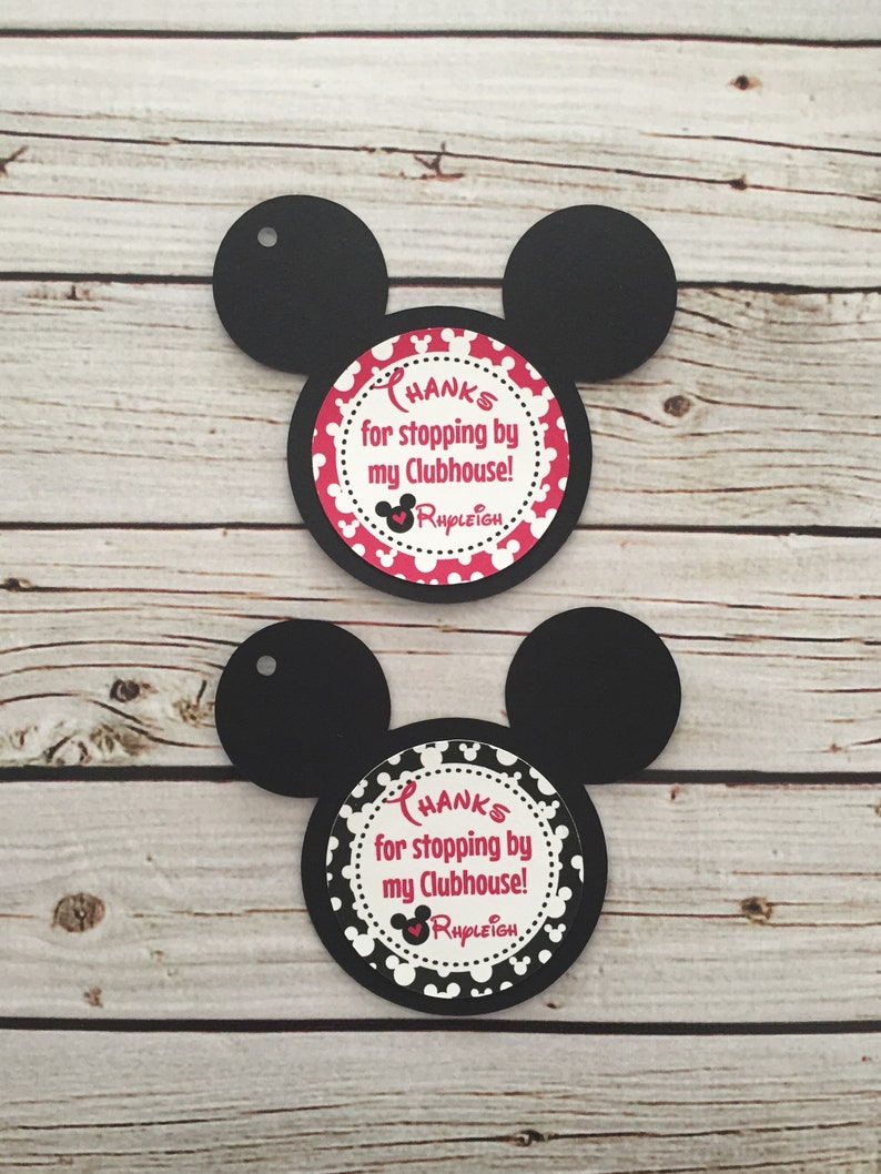 Mickey Clubhouse Favor Tags Classic Mickey Birthday Mickey | Etsy