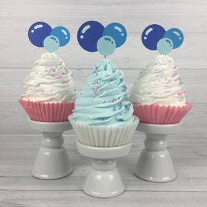 Bubbles Cupcake Toppers Bubble Birthday Boy Bubble Party Ocean Bubbles Bubble Toppers Bubble Party Decor Choose Your Colors image 3