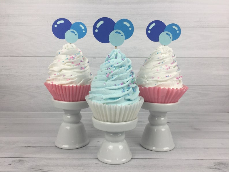 Bubbles Cupcake Toppers Bubble Birthday Boy Bubble Party Ocean Bubbles Bubble Toppers Bubble Party Decor Choose Your Colors image 3