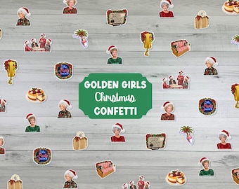 Golden Girls Christmas Confetti - Golden Girls Birthday -80s Holiday Confetti - Stay Golden - Table Confetti - Holiday Cutouts - 60pcs