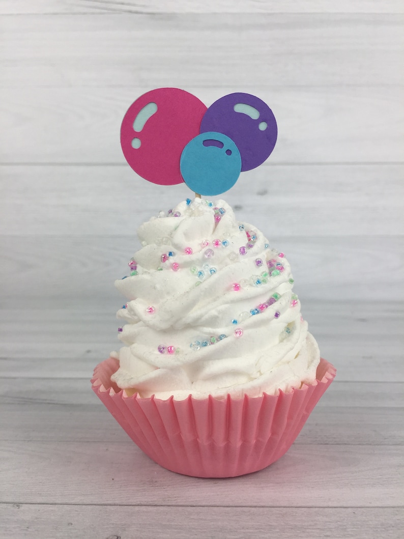 Bubbles Cupcake Toppers Bubble Birthday Girl Bubble Party Etsy