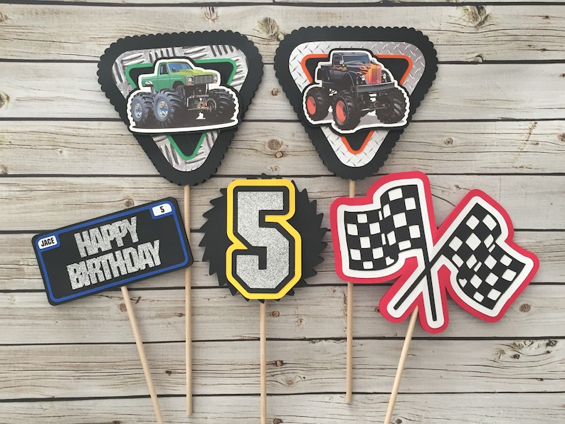 Colorful Monster Truck CENTERPIECES Monster Truck Table Etsy