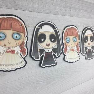 Horror Movie Garland - Cute Horror Banner - Choose Your Characters - Horror Birthday Decor - Halloween Party-Halloween Banner -80&#39;s Horror