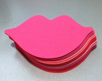 50 LARGE Lips die cuts - 3.5" - You Choose Color - Gender reveal, Baby Showers,  DIY Photo Props, Card Making, DIY projects