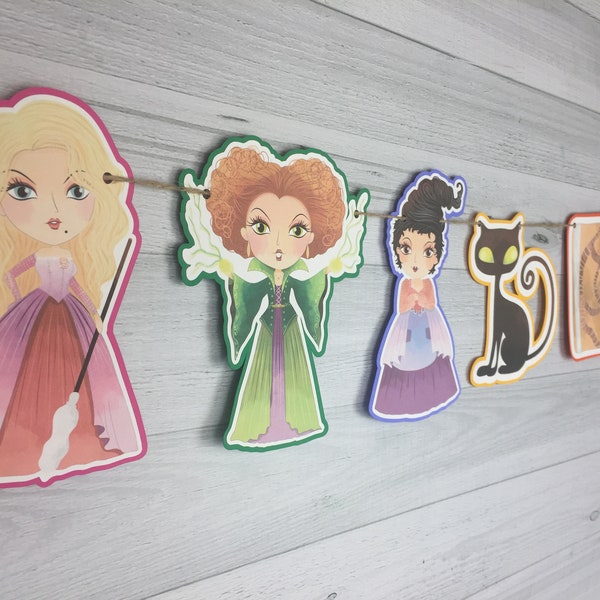 Hocus Pocus Garland - Hocus Pocus Birthday - Halloween Birthday Banner - Halloween Garland - Hocus Pocus Movie Party - Halloween Girls Decor